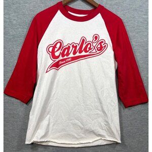 Carlos Bake Shop Cake Boss Raglan Baseball Tee Red White Sz M